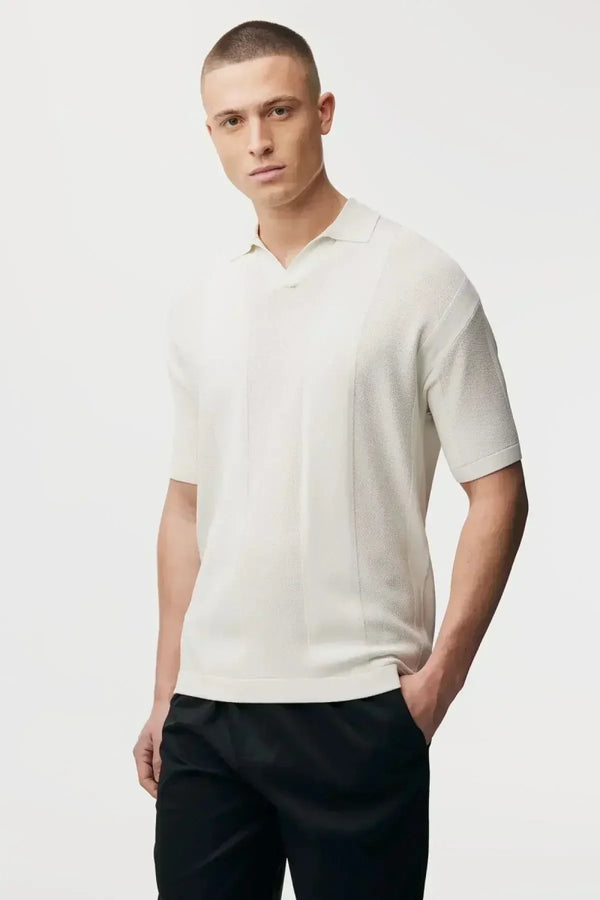 Knitted Buttonless Polo