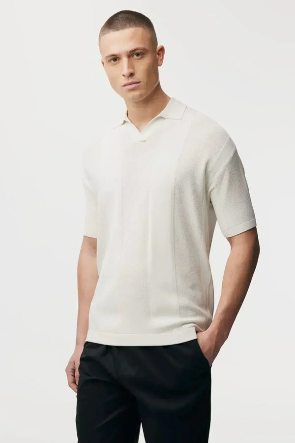 Knitted Buttonless Polo