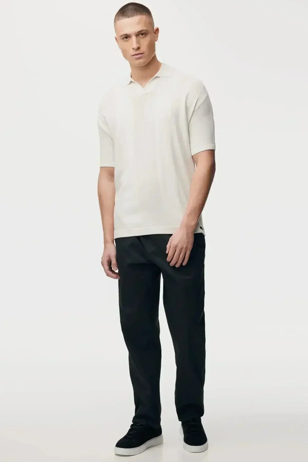 Knitted Buttonless Polo