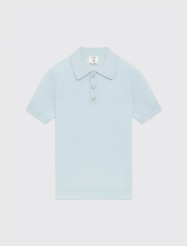 Pointelle Monogram Short Sleeve Polo