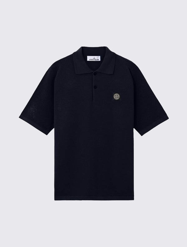 5100030 Short-Sleeve Knit Polo in Micro Stitch Soft Cotton