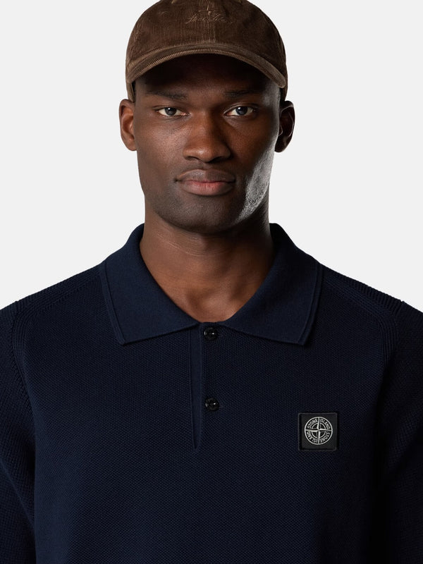 5100030 Short-Sleeve Knit Polo in Micro Stitch Soft Cotton