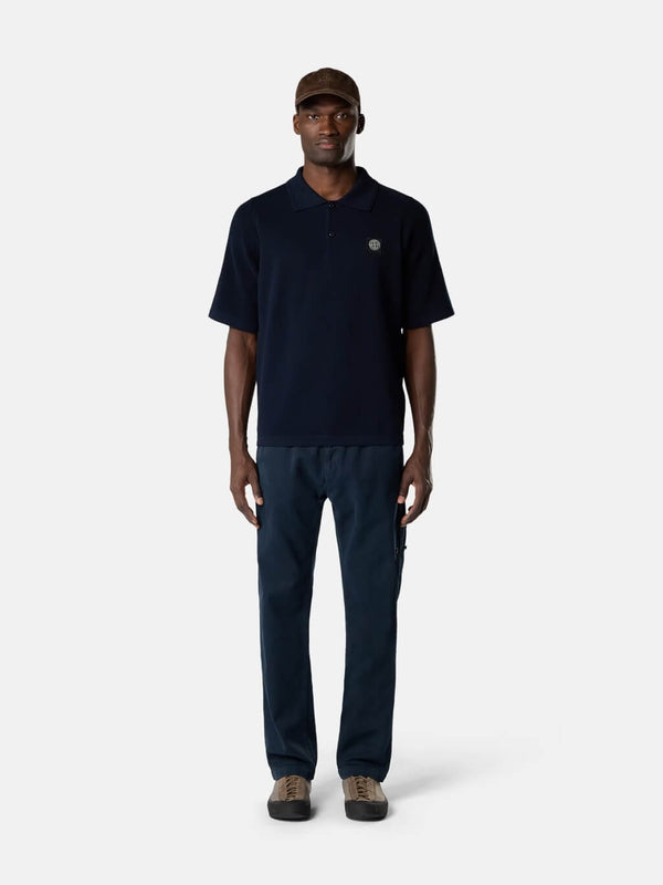 5100030 Short-Sleeve Knit Polo in Micro Stitch Soft Cotton