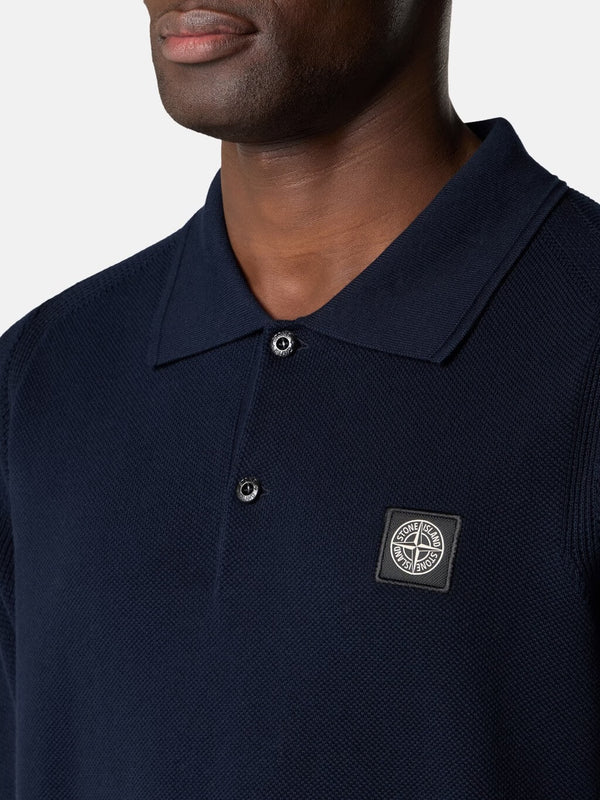 5100030 Short-Sleeve Knit Polo in Micro Stitch Soft Cotton