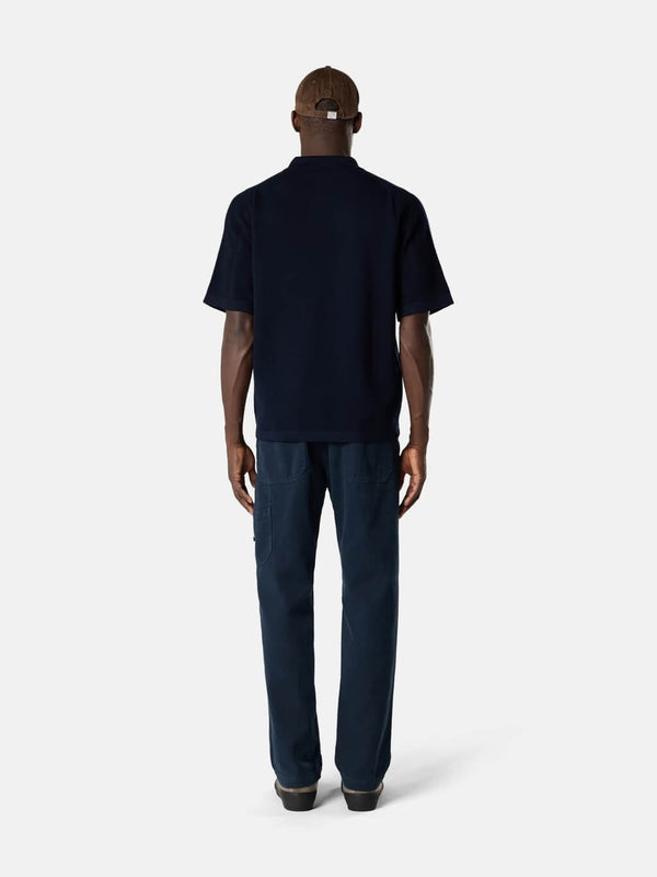 5100030 Short-Sleeve Knit Polo in Micro Stitch Soft Cotton