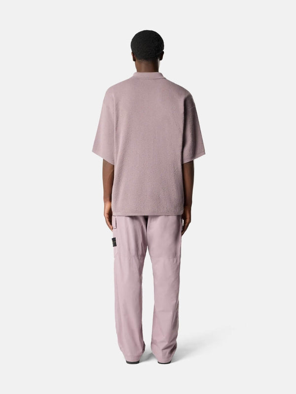 5100021 Short-Sleeve Knit Polo in Light Raw Hand Cotton