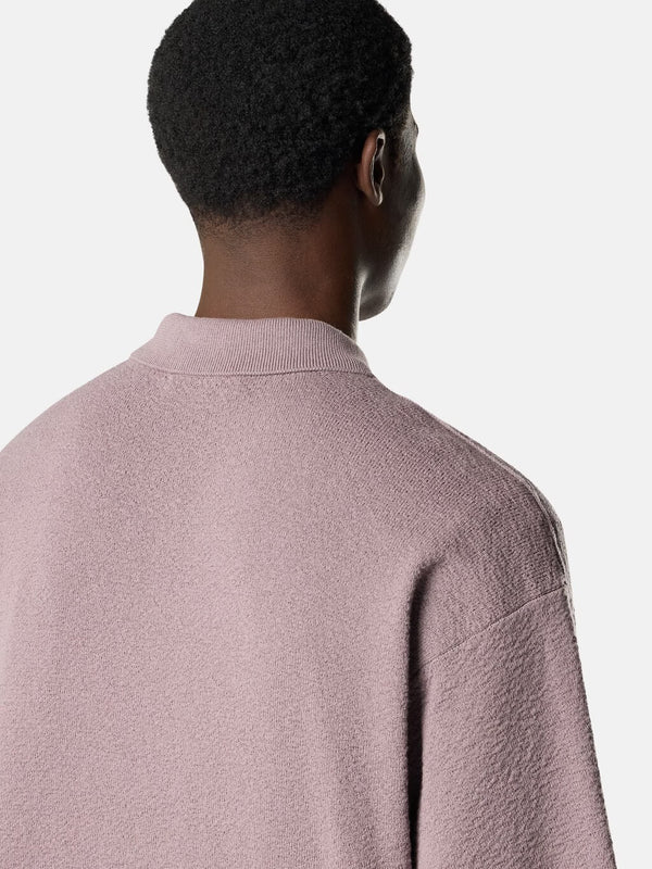 5100021 Short-Sleeve Knit Polo in Light Raw Hand Cotton