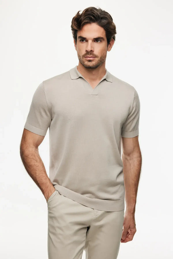 No Button Polo