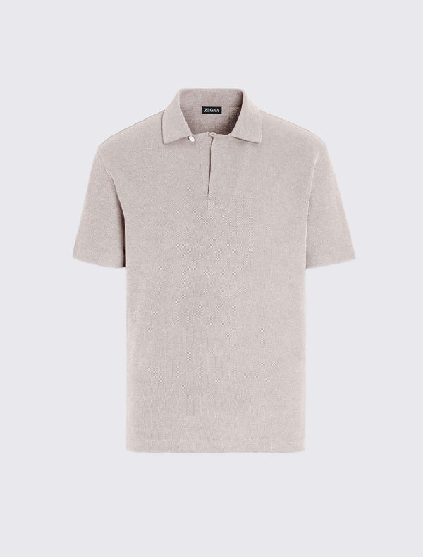 Light Beige Cotton Polo Shirt