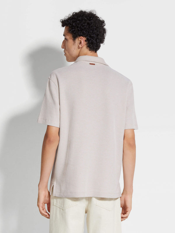 Light Beige Cotton Polo Shirt