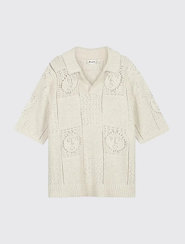 Face Logo Knit Polo