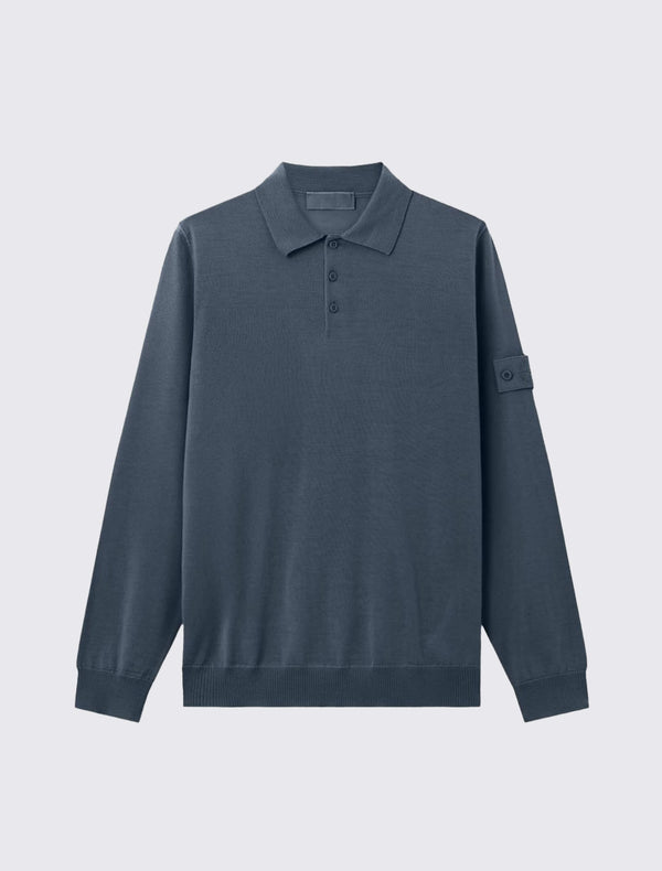5100076 Ghost Knit Long-Sleeve Polo