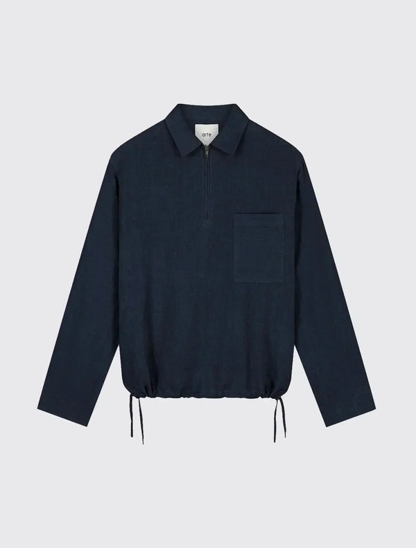 Linen Quarter Zip Pullover