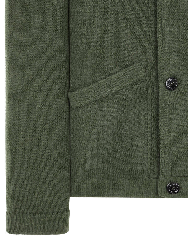 Double-breasted cardigan knit in stretch wool