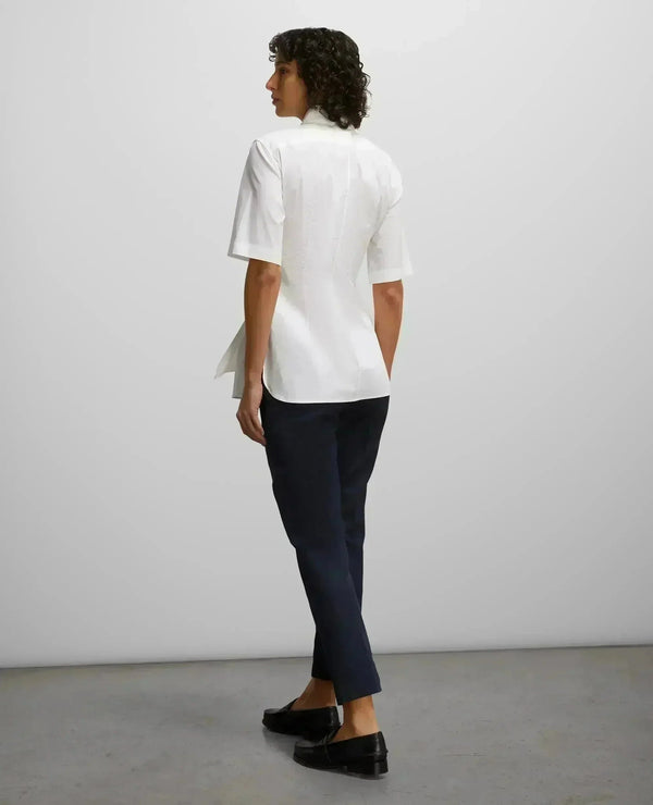 Stretch Cotton Poplin Shirt with Sash