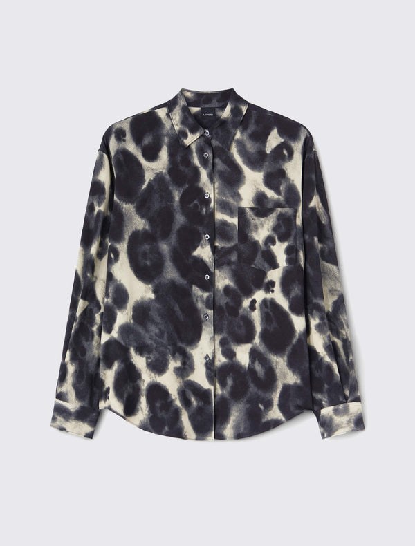 Printed satin shirt