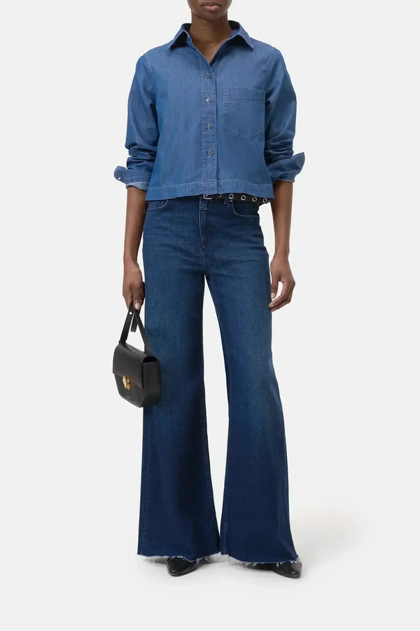 Cropped Denim Blouse
