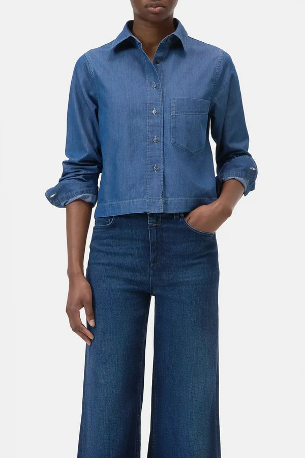 Cropped Denim Blouse
