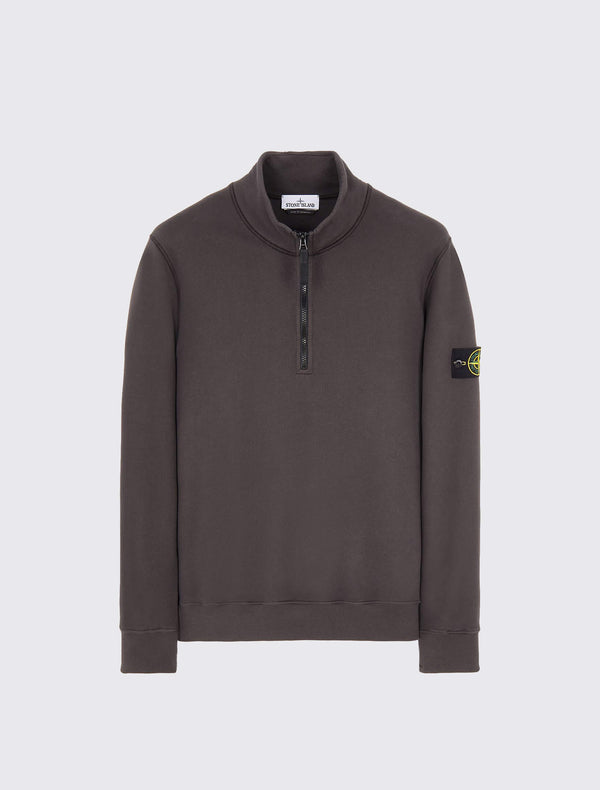 Half-zipper sweatshirt in brushed cotton fleece