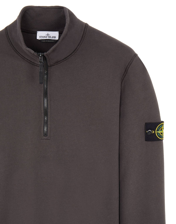 Half-zipper sweatshirt in brushed cotton fleece