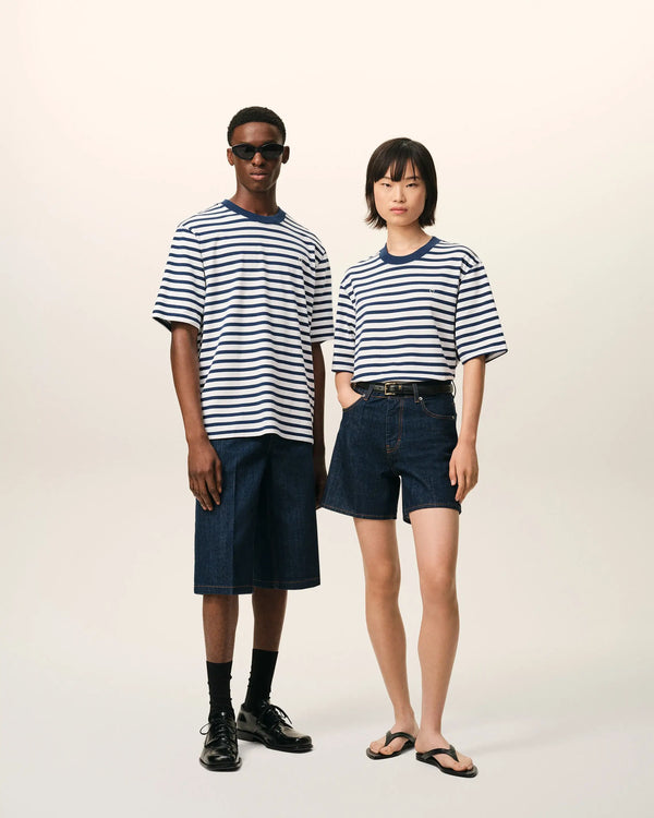 Boxy Fit Mariniere Ami de Coeur T-Shirt