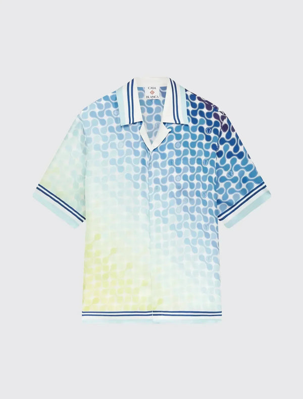 Gradient Tennis Tile Silk Shirt