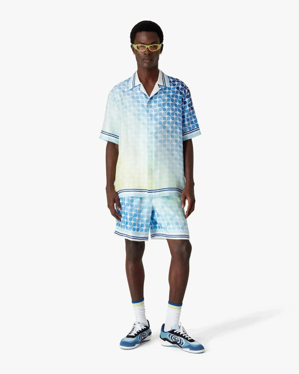 Gradient Tennis Tile Silk Shirt