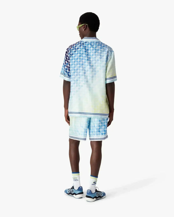 Gradient Tennis Tile Silk Shirt