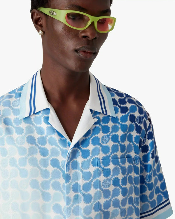 Gradient Tennis Tile Silk Shirt