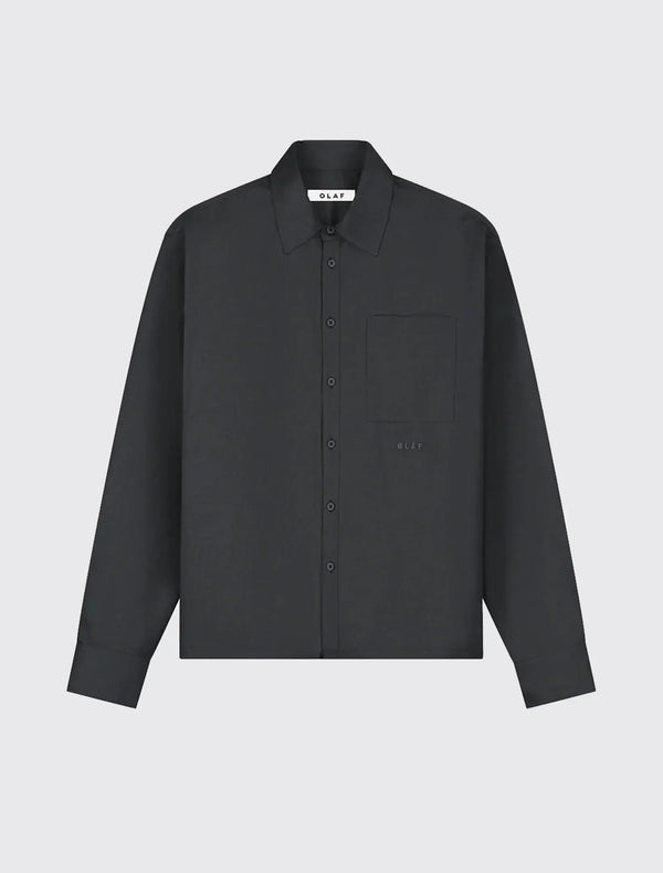 Wool Blend Boxy LS Shirt