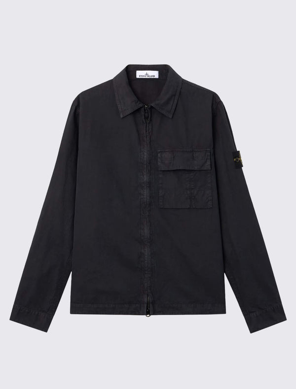 1200008 Overshirt in Brushed Cotton Canvas Old Effect