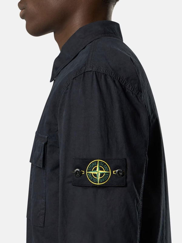 1200008 Overshirt in Brushed Cotton Canvas Old Effect