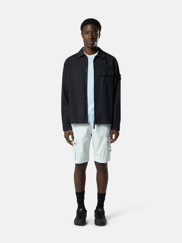 1200008 Overshirt in Brushed Cotton Canvas Old Effect