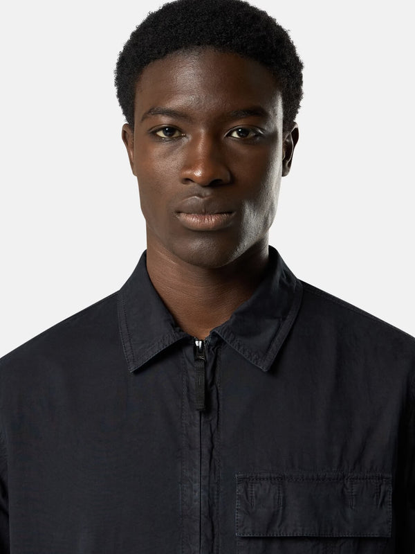 1200008 Overshirt in Brushed Cotton Canvas Old Effect