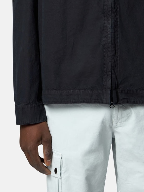 1200008 Overshirt in Brushed Cotton Canvas Old Effect
