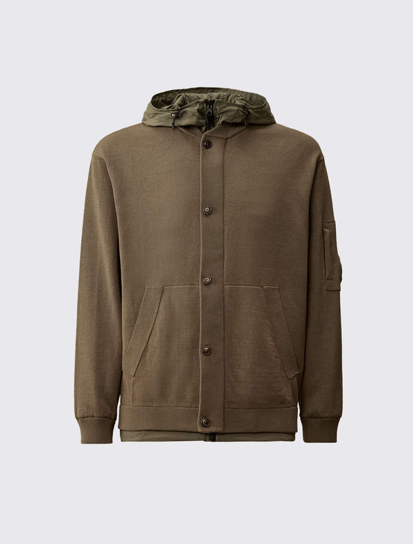 Reversible Mixed Hooded Sweater