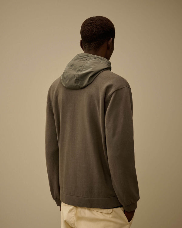 Reversible Mixed Hooded Sweater