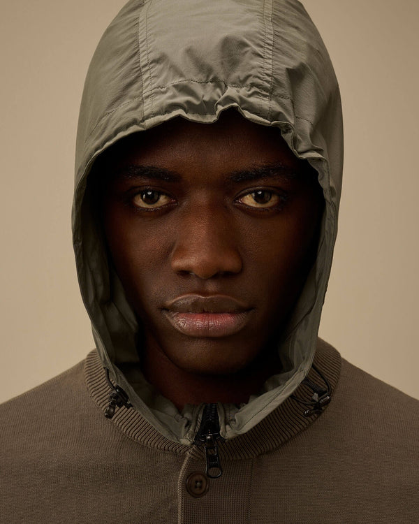 Reversible Mixed Hooded Sweater