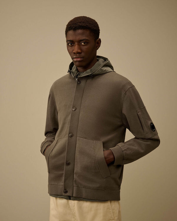 Reversible Mixed Hooded Sweater