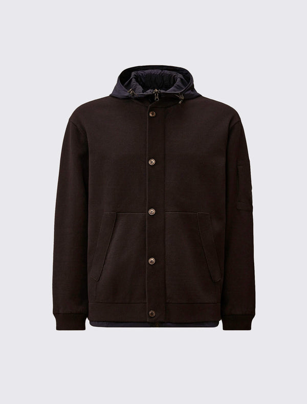 Reversible Mixed Hooded Sweater
