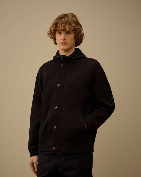 Reversible Mixed Hooded Sweater