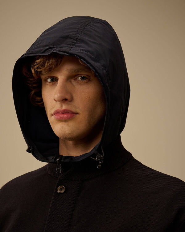 Reversible Mixed Hooded Sweater