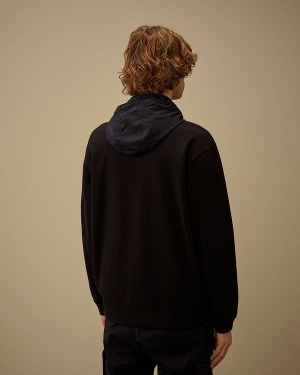 Reversible Mixed Hooded Sweater