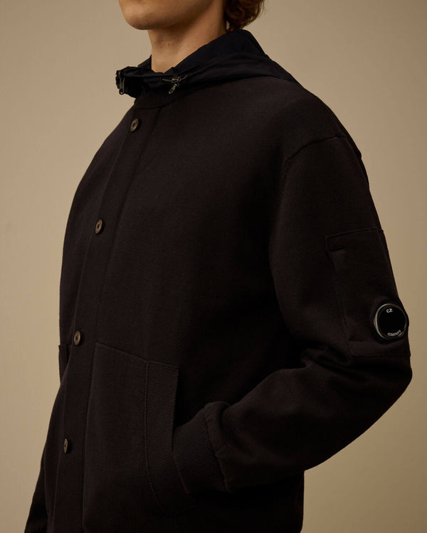 Reversible Mixed Hooded Sweater