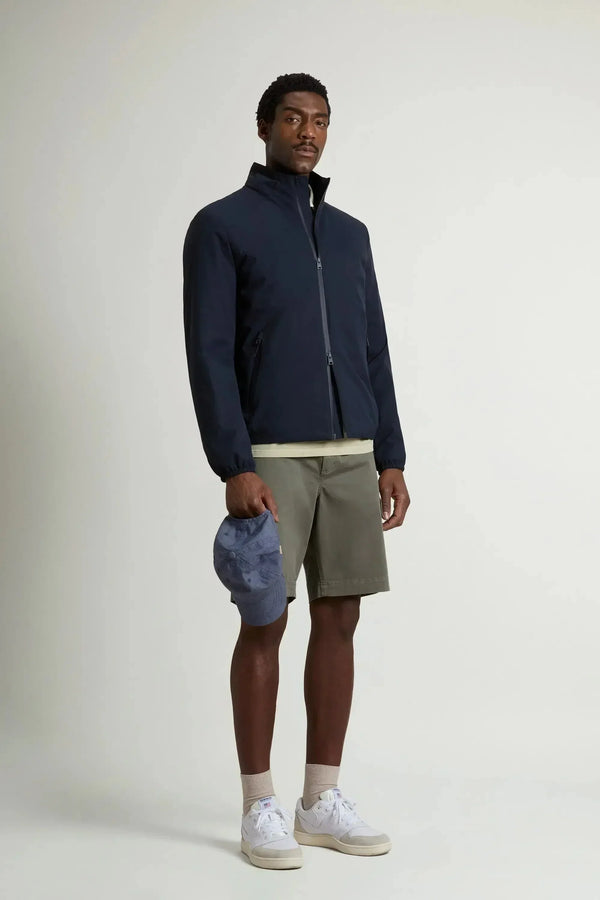 Padded Sailing Bomber Jacket in Two-Layered Fabric
