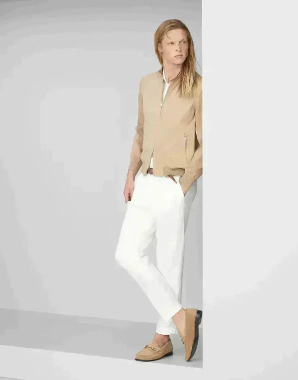 Nubuck and Cotton Knit Pilot Jacket