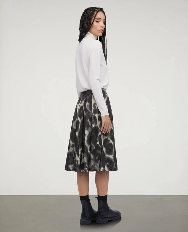 Printed satin skirt