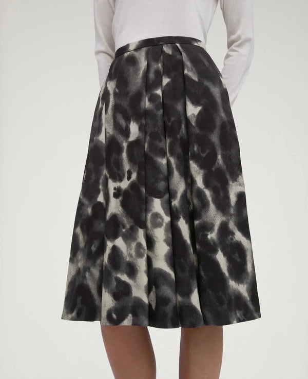 Printed satin skirt