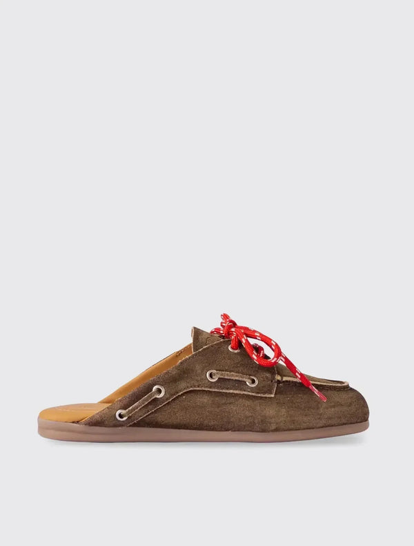 Boat Loafer Mule Suede