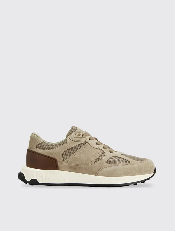 Sneakers in Leather and Fabric